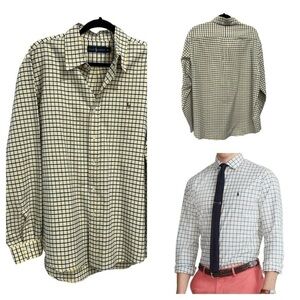 Polo Ralph Lauren Mens XL Shirt Stanton Classic Fit Blue Yellow Plaid